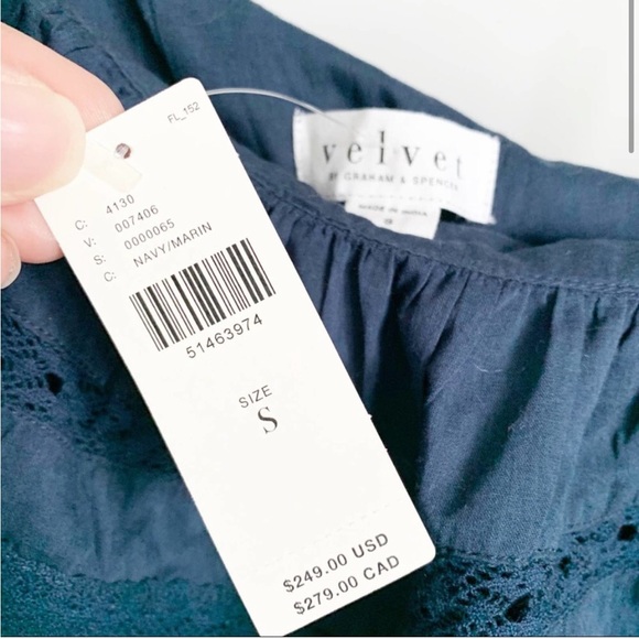 NWT Velvet By Graham Scott Blue One Shoulder Midi Dress - Picture 11 of 13